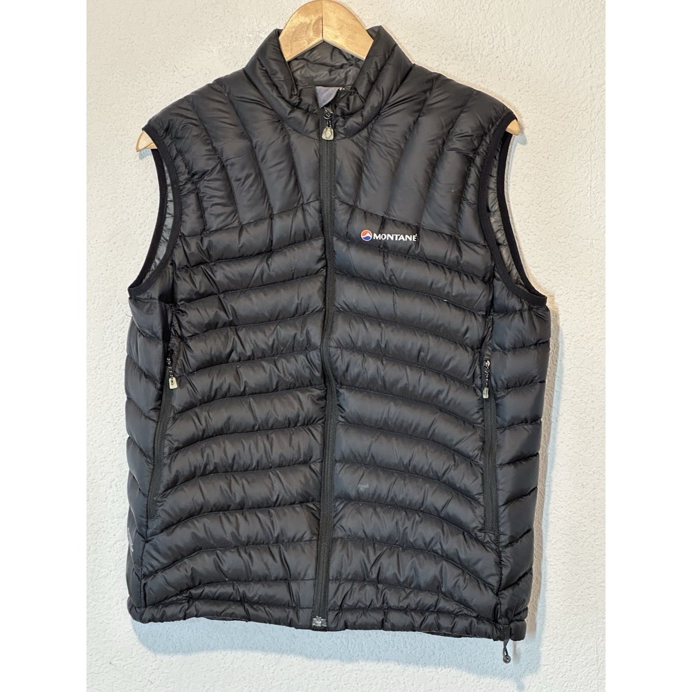 Montane Pertex Quantum Packable Goose Down Puffer Vest‎ Womens Sz M  Black
